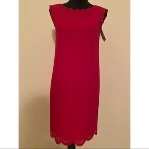 Reiss Red Laser Cut Shift Dress *NWT*